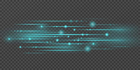 Speed ​​linear effect vector illustration on black background, hi-tech digital technology concept abstract sparkling lines background