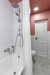 Modern small bathroom interior design. Bright style