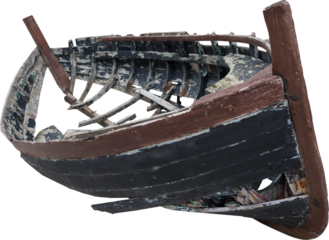 Isolated PNG cutout of a ship wreck on a transparent background