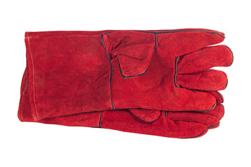 construction gloves, welder's gloves, welding gloves, isolated from the background