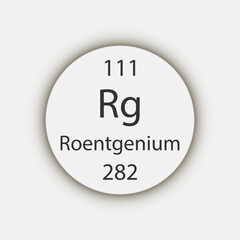 Roentgenium symbol. Chemical element of the periodic table. Vector illustration.