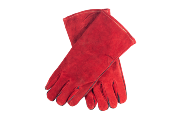 construction gloves, welder's gloves, welding gloves, isolated from the background
