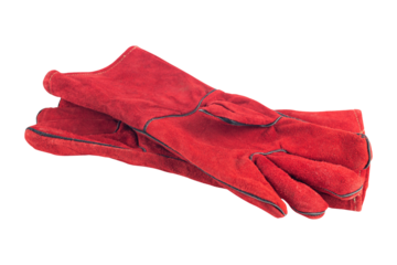 construction gloves, welder's gloves, welding gloves, isolated from the background