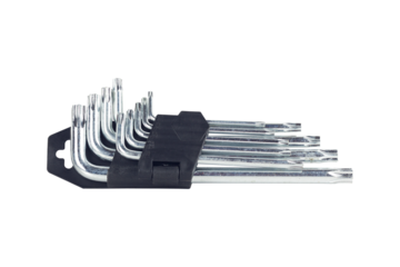 construction tool, star key set isolated from background, repair and construction tool