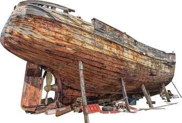 Isolated PNG cutout of a ship wreck on a transparent background
