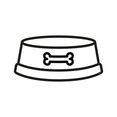Dog food bowl icon. Pet plate. Pictogram isolated on a white background.