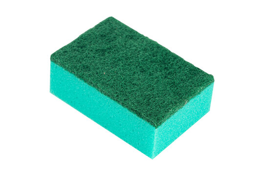 porous sponge, washcloth  for washing dishes on a white background. isolated from the background