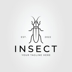 cricket or cicada or cockroach or grasshopper insect logo vector illustration design.