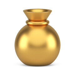 Premium golden tied sack full of present money cash symbol of independence realistic 3d icon