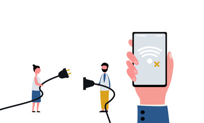 Fototapeta premium unplagged social media and internet. Disconnect offline