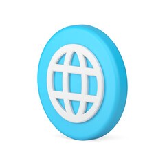 Internet information search global connection planet grid URL network 3d icon