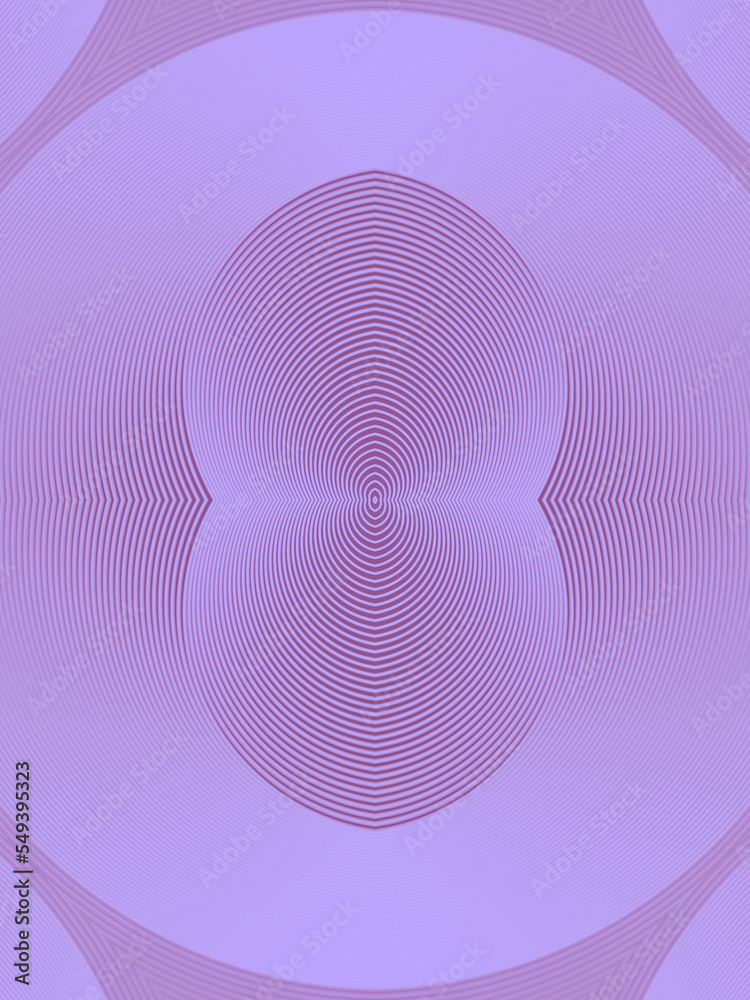 Leinwandbilder Symmetrical pattern of lines on violet background in the shape of circle. 3d rendering digital illustration