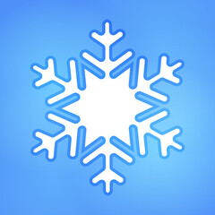 Vector white christmas snowflake on a blue background.