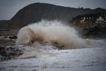 waves on the rocks