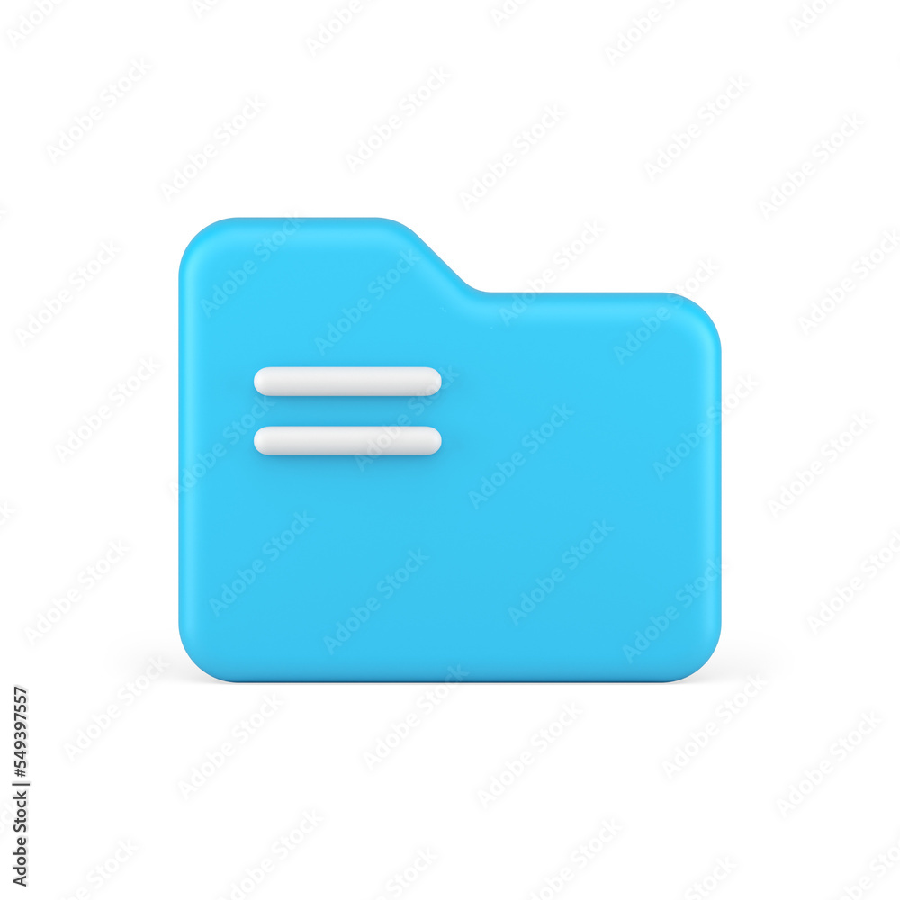 Poster folder for file document storage information organizing web data archive blue 3d icon