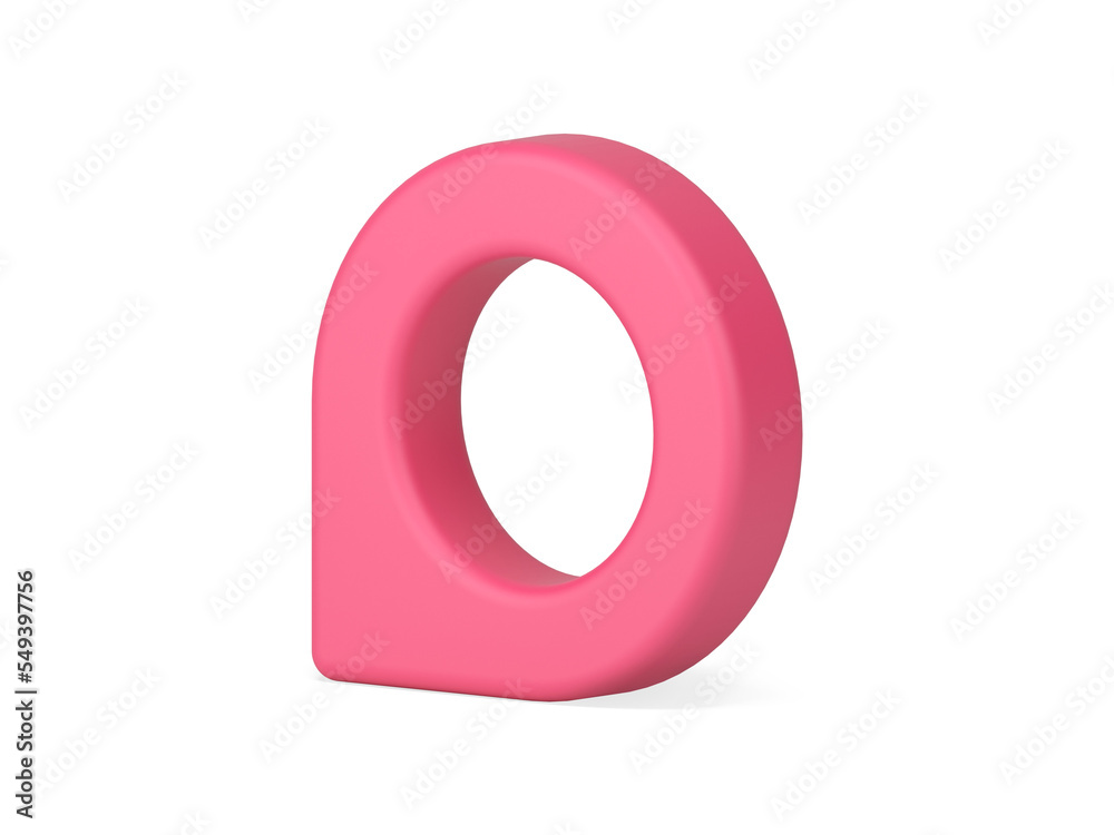 Poster pink map pointer 3d icon. web navigation symbol with position location