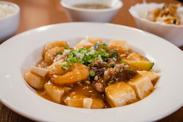 海老と豆腐の麻婆炒め