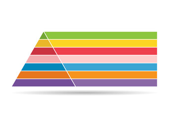 Pyramid infographic chart layout shadow, info modern concept step presentation, brochure vector illustration