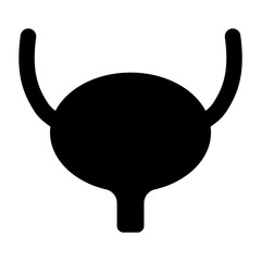 Urology health human icon, anatomy medical body bladder sign, biology vector illustration
