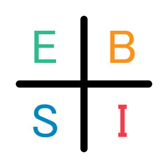 Cash flow quadrant icon, business plan investor manager vector illustration analysis