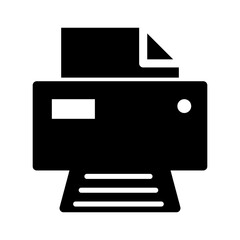 Printer document web icon, printout machine technology flat sign vector illustration