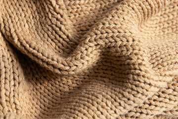 Fototapeta na wymiar Close up Light Brown Knit wear