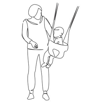 recommend clip art: mom swing the baby on a swing