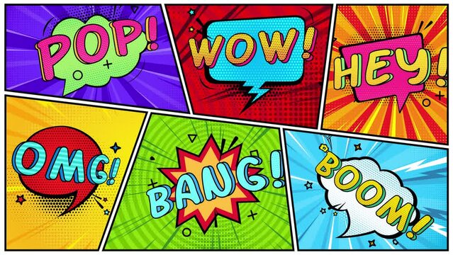 Colorful Pop Art Background with windows.