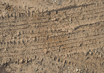 tyre footprint in soil background