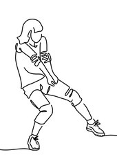 One continuous line drawing,  Volleyball