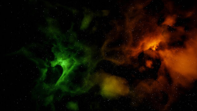 Colorful space background with nebula and stars. 3D rendering. © Vladimir Arndt