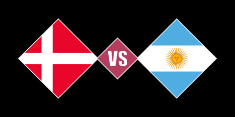 Denmark vs Argentina flag concept. Vector illustration.