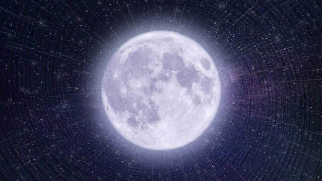 Full Moon Space Portal illustration, Meditation Animation