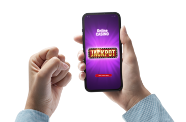 PNG file no background User winning a jackpot online