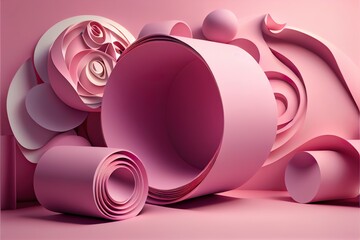 3d render, abstract fashion pink, background pattern, illustration with product purple