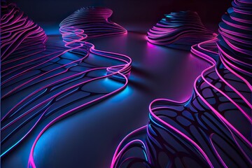 3d render, abstract background, glowing, background pattern, illustration with purple organ