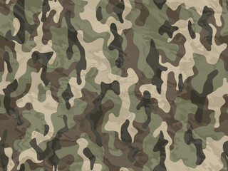 Fototapeta premium Full seamless camouflage texture skin pattern vector for military textile. Usable for Jacket Pants Shirt and Shorts. Army camo masking design for hunting fabric print and wallpaper. 