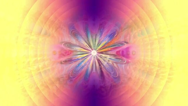 Bright Colored Mandala illustration, Meditation Animation