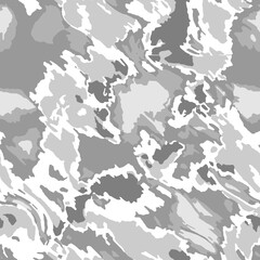 Full seamless watercolor camouflage texture print pattern. Usable for Jacket Pants Shirt and Shorts. Army textile fabric. Unique tie dye military camo. Vector illustration.