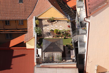 A garden at the roof of a house