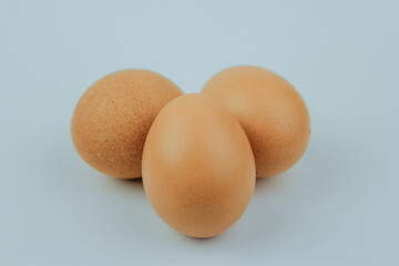 chicken eggs on a white background