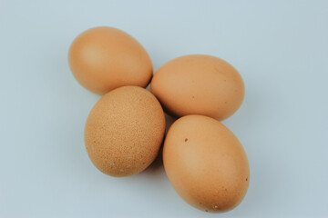 chicken eggs on a white background