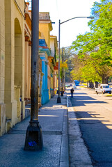 Street with houses in Havanna, Cuba