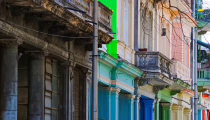 Colorful houses in Havana, Cuba