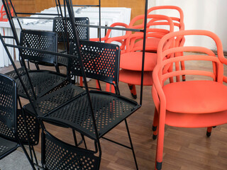 Stack Of Chairs In Warehouse