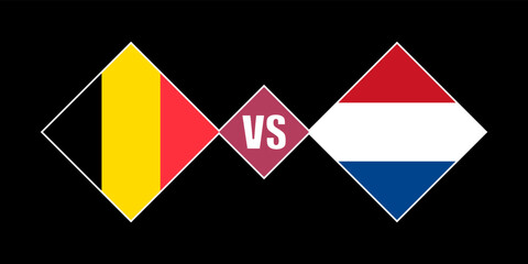 Belgium vs Netherlands flag concept. Vector illustration.