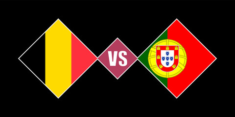 Belgium vs Portugal flag concept. Vector illustration.