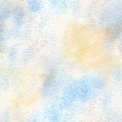 Hand-painted watercolor seanless pattern. blue and beige combination of colors