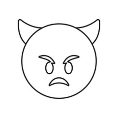 Angry face with horns icon. Goblin symbol modern, simple, vector, icon for website design, mobile app, ui. Vector Illustration