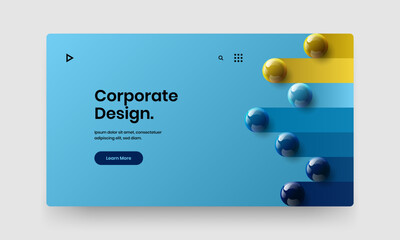 Multicolored 3D spheres leaflet concept. Modern corporate brochure design vector illustration.